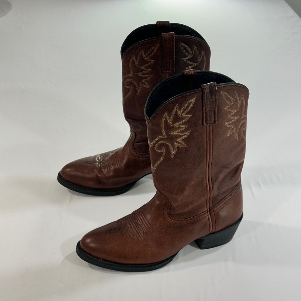 Dingo Mens Western Cowboy Boots Brown Leather Stitched DI05981 Size 10.5 D